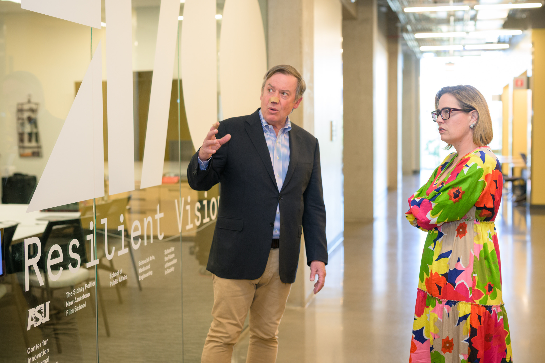 Sinema Tours ASU’s Media and Immersive Experience Center with President Michael Crow